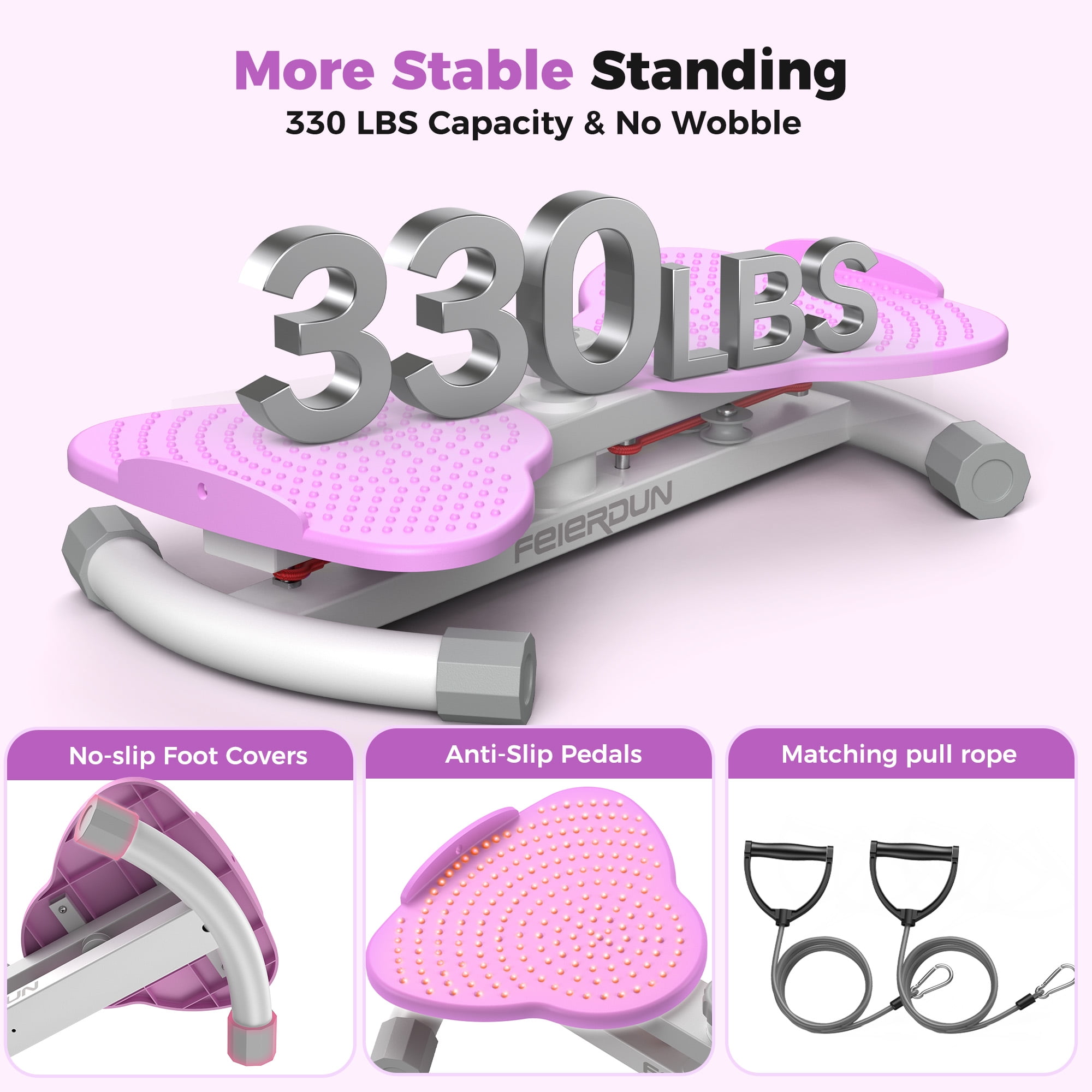 UPGO Waist Twister Machine Exercise, Ab Twist Board with 330 lbs Weight Capacity, Abs Workout for Slim Waist and Core Ab Exercise, Noiseless Home Gym Equipment for Women Men, Purple