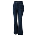 thumbnail image 2 of Gibobby Jeans mujer cintura alta Pantalones vaqueros acampanados clásicos de talle para mujer(Azul oscuro,X-CH), 2 of 5