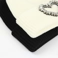 thumbnail image 6 of AWZXDE Thickened Strip Warm Knitted Hat with Rhinestone for Autumn and Winter Cold Weather White, 6 of 8