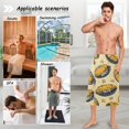 thumbnail image 7 of Mens Shower Wrap Adjustable Bath Wrap Towel Body Towels for Gym Shower Sauna Spa Yellow Rugby and Star 60x28, 7 of 7