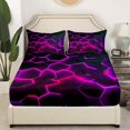 thumbnail image 2 of Erosebridal Modern Abstract Fitted Sheet Full, Honeycomb Geometry Fitted Sheet Set Full, Futuristic Room Decor（No Top Sheet）, 2 of 6