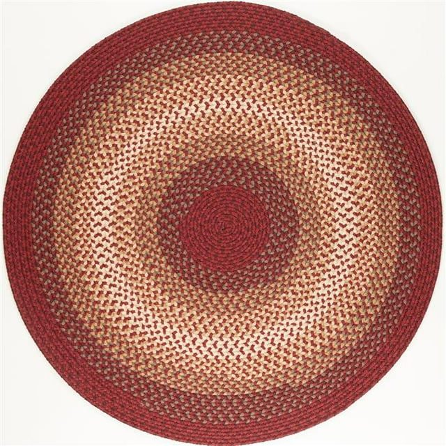 Rhody Rug TR42R048X048 4 ft. Twin River Round Rug, Red & Multi Color
