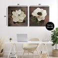 thumbnail image 3 of Stupell Industries White Flowers on Brown 2 Piece Canvas Wall Art Set design by Jennifer Stith, 24 x 24, 3 of 7