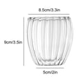 thumbnail image 2 of Egg Shape Stripe Double Glass Cup Transparent High Borosilicate Glass Milk Cup Home Coffee Cup Simple Gift Cup, 2 of 5