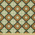 thumbnail image 2 of Ambesonne Dark Orange Fabric by the Yard Microfiber, Repetitive Circular Art, 5 Yards, Dark Taupe Grey and Beige, 2 of 2