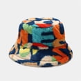 thumbnail image 3 of MSJUHEG Hats For Men Bucket Hat Winter Printed Thick Bucket Warm Hat Bucket Cap Basin Hat For Women Men Baseball Cap Blue One Size, 3 of 4
