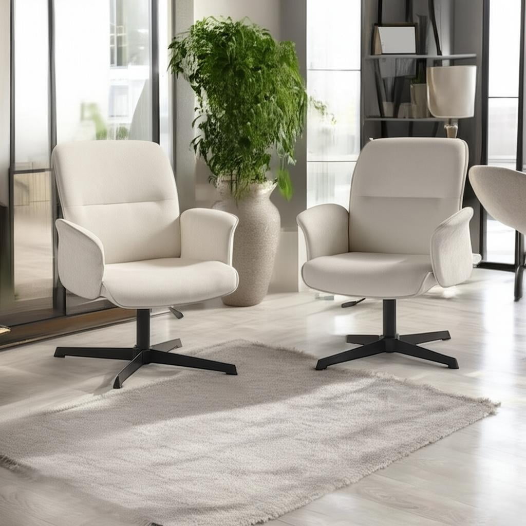 Homy Casa Swivel Reception Guest Chair Set of 2, Adjustable Height Armchair for Conference Waiting Room