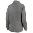 thumbnail image 3 of Women's Pressbox Heathered Gray/Crimson Oklahoma Sooners Magnum Quilted Quarter-Snap Pullover Jacket, 3 of 4