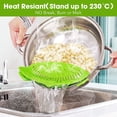 thumbnail image 3 of Strainer, 2 PACK Silicone Food Strainers Heat Resistant Clip On Strain Strainer Rice Colander Kitchen Gadgets Drainer Hands-Free For Pasta, Spaghetti, Ground Beef(Green+Red), 3 of 6