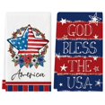 thumbnail image 1 of asddcavvf Independence Day Kitchen Towels Set Of 2 Colorful Star Flag Print Dish Towels Independence Day Decorations, 1 of 9