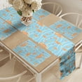 thumbnail image 2 of Ambesonne Ocean Table Runner & Placemats, Waves Tropic Sea Ceature, Placemat 4 pcs + Runner 12"x90", Orange Blue, 2 of 2