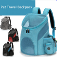 thumbnail image 2 of Sac de Transport de Voyage pour Animaux de Compagnie Multifonctions Pliable Réglable Double Fermeture Éclair Design Chat Chien Sac à Dos Fournitures pour Animaux de Compagnie, 2 of 9