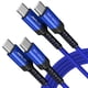 thumbnail image 1 of Cable USB C a USB C JSAUX, 100 W, 5 A, carga rápida, paquete de 2 m, azul, 1 of 7