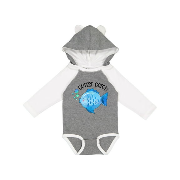 Inktastic Cutest Catch Cute Blue Fish Boys or Girls Long Sleeve Baby Bodysuit