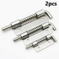 thumbnail image 3 of 2Pcs Spring Loaded Latches 304 Stainless Steel Security Bolt Hasp Staple Gate Safety Lock Latch Silver Hardware S Left, 3 of 4