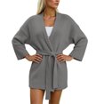 thumbnail image 4 of Gytharion Women's Belted Longline Knit Cardigans Tie Waist Long Sleeve Cardigan Sweaters with Pockets Wrap Cardigans, 4 of 6
