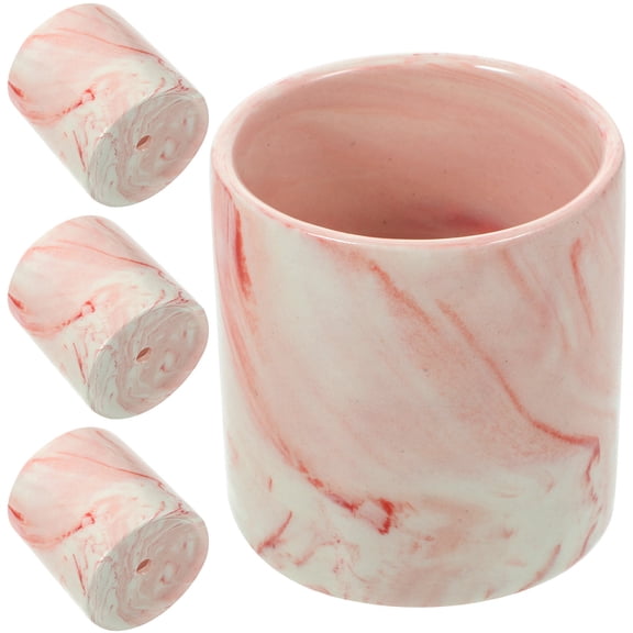 WRISTBIQUE Flower Pot Pink 4Pcs Ceramic Minimalist Home Decoration