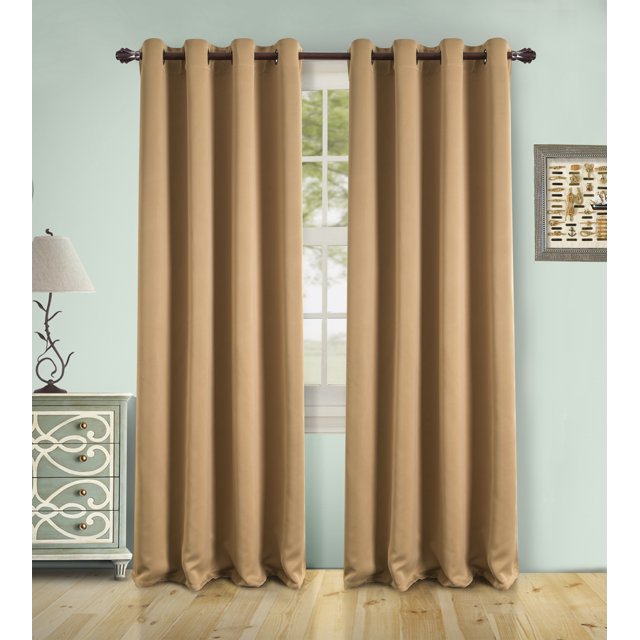 Panel de cortina con ojales Montauk Blackout RT Designers Collection 54 x 84 pulg. Dorado