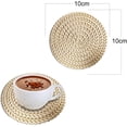 thumbnail image 3 of 12 Pieces Round PVC Coasters Coasters for Hot Coffee Cold Water (Gold, 10cm), 3 of 5
