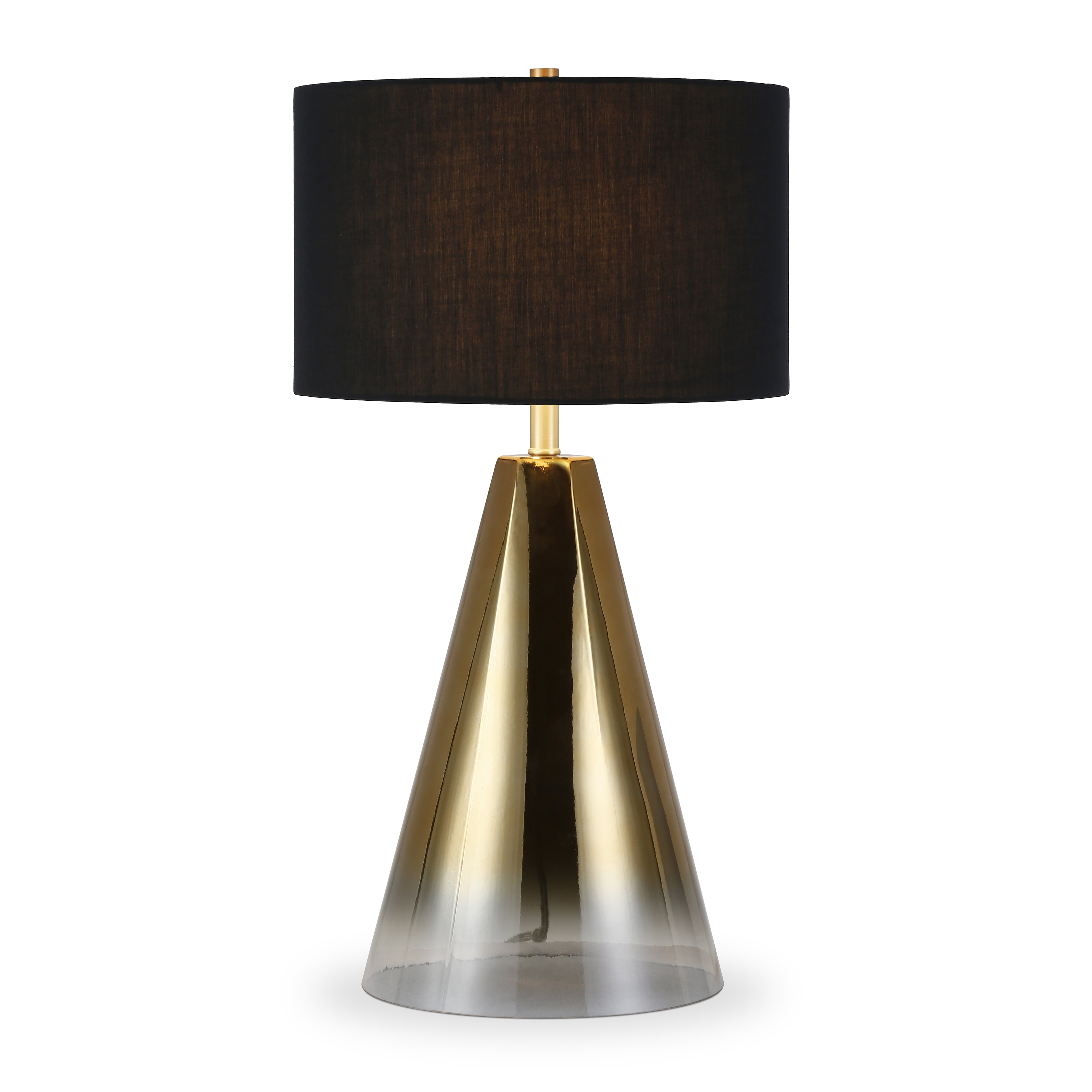 Evelyn Zoe Ivant Modern Glass Table Lamp With Black Shade Gold Walmart Com Walmart Com