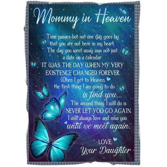 Memorial Blanket - Mother Memorial Blanket Loss of Mother, Angel Mother in Memory Fleece Blanket Home Decor Bedding Couch Sofa Soft And Comfy Cozy Family, 30x40in Fleece Blanket