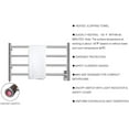 thumbnail image 5 of HEATGENE Towel Warmer 4 Bar Towel Dryer Wall-Mounted Plug-in Bath Towel Heater - Brushed, 5 of 7