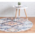 thumbnail image 3 of Rugs.com Morocco Collection Rug – 4 Ft Round Ivory High-Pile Rug Perfect For Kitchens, Dining Rooms, 3 of 9