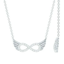 Rosec Jewels Lab Grown Diamond Infinity Necklace - Angel Wings Necklace for Valentines Day - EF-VS Quality, 10K White Gold