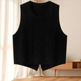 thumbnail image 4 of Iyufng Sweater Vest Women Cable Knit Vintage Sleeveless Crewneck Knitwear Casual Fashion Solid Color Lightweight Knitted Pullover Tank Tops Fall Winter Black, 4 of 7