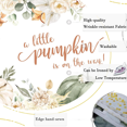 thumbnail image 3 of Fondo de fotografía con diseño de calabaza para baby shower, hojas florales blancas otoñales, decoraciones para fiestas de baby shower de niñas y niños, pancartas, accesorios para estudio fotográfico, 3 of 6