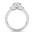 thumbnail image 3 of Eloya Jewel 2.02 Ct Round Cut Moissanite Halo Engagement Ring - Stunning 3 Stone Design with Accents - Premium Lab-Created Simulated Stone - 14K White Gold Plated Ring - Ideal Wedding Ring for Her, 3 of 3