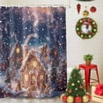 thumbnail image 5 of Shower Curtain 72"W x 96"L Winter Christmas Gingerbread Men House Snowflake Night Fabric Shower Curtains Set with Hooks Water Repellent Bathroom Curtains Machine Washable Bathroom Accessories, 5 of 9