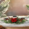 thumbnail image 2 of AuroraX Iron 3 Wick Candle Holder Tall Christmas Decorations,Artificial Wreath Decorative Tray Candle Holder with 3 Taper,Home Dining Room Bedroom Table Centerpiece Decor, 2 of 5