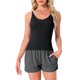 thumbnail image 1 of INSPIRAR CHIC Ropa de descanso para mujeres sin mangas, blusa suave de cuello en U, camisetas de dormir casuales S negras, 1 of 6