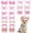 Pink, variant on 20 count Cute  Hair Bows with Rubber Bands Elastic  Mix Style Lace Rhinestone  for Furry Puppy  Pet Girl, Sky Blue
