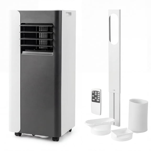 ELLEGNT 8000 BTU Standing AC Unit, Portable Air Conditioner, Mobile Air Cooler with Fan & Dehumidifier, Sleep Mode Remote Control and 24H Timer for Rooms Up to 350 Sq.Ft