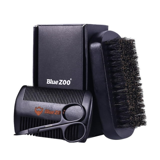 Milaget Brosse à Barbe pour Hommes Peigne Cadeaux - Noir