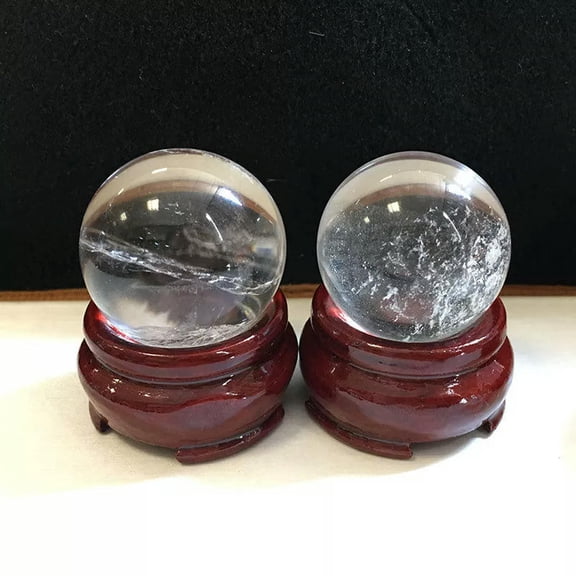 K-KED 60mm Large Natural Clear Sphere Quartz Crystal Energy Ball   Stand Healing Decor