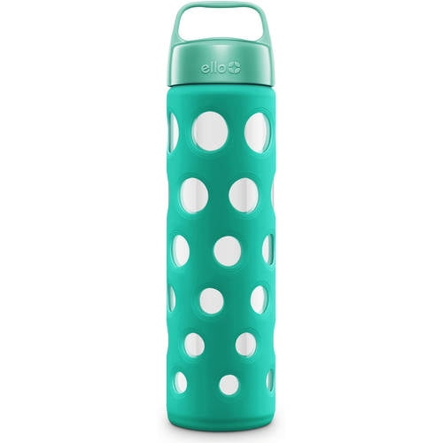 Ello Pure BPA-Free Glass Water Bottle with Lid, 20 oz [Coral Fizz