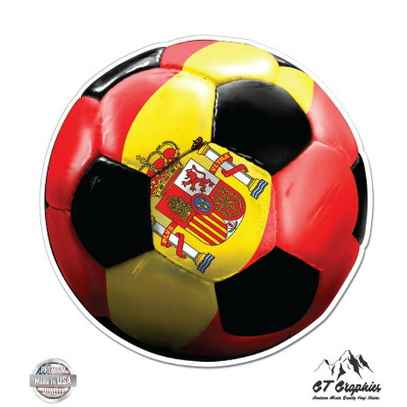 Spain National Team Spanish Soccer Fan - 5" Vinyl Sticker - For Car Laptop I-Pad - Waterproof Decal