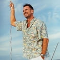 thumbnail image 2 of YIUME Light Floral Print Men's Button-down Shirt 100% Cotton Shell Button, 2 of 5