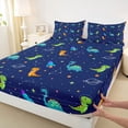 thumbnail image 4 of Erosebridal Cartoon Rocket Queen Sheet Sets,Kawaii Dinosaur Dino Bed Set For Boys 4 Pieces, 4 of 6