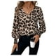thumbnail image 1 of Blusa SweetyRocks con cuello en V y estampado de leopardo para mujer, 1 of 7