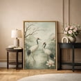 thumbnail image 2 of Framed Canvas Print Crane Wall Art Zen Bird Decorative for Living Room Bedroom - 24"x36" NATURAL, 2 of 8