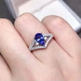 thumbnail image 4 of K-KED 925 Silver Filled Ring Fashion Blue Cubic Zircon Women Wedding Delicate Jewelry Sz 6-10-9, 4 of 6