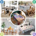 thumbnail image 4 of Rectangle Boho Style Waterproof Tablecloth 60×84 Inch, Bohemian Colorful Floral Reusable Indoor/Outdoor Durable Table Cover for Party Kitchen Dinner Room Decor, 4 of 5