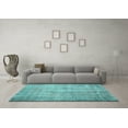 thumbnail image 3 of Ahgly Company Machine Washable Indoor Square Persian Light Blue Traditional Area Rugs, 4' Square, 3 of 4