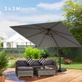 thumbnail image 4 of Parasol Déporté de 10 Pi pour Patio avec Base Lestée, Rotation à 360° et 5 Réglages d'Inclinaison, Auvent en Polyester Gris Foncé UPF30+ pour Terrasse, Jardin, au Bord de la Piscine et Salle à Manger Extérieure, 4 of 7