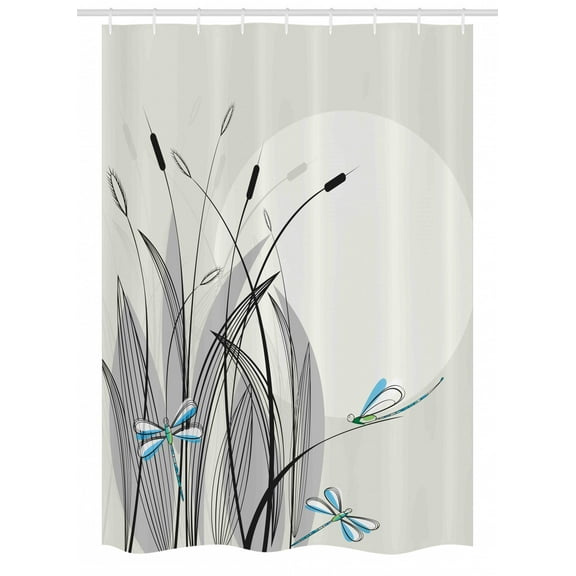 Dragonfly Stall Shower Curtain, Dragonflies on Flowers and Branches Flourishing Nature Spring Time Predator Boho Print, Fabric Bathroom Set with Hooks, 54W X 78L Inches, Multi, by Ambesonne
