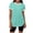 Green(Womens Shirts), variant on Women's Ringer T-Shirts Short Sleeve Casual Crewneck Contrast Trim Tunic Tops Curved Hem Tee Tops